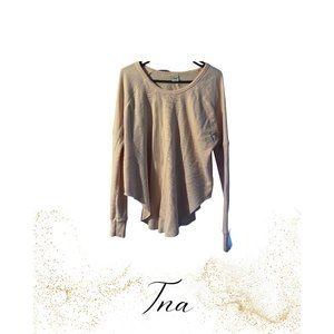 Tna waffle long sleeve shirt in light pink